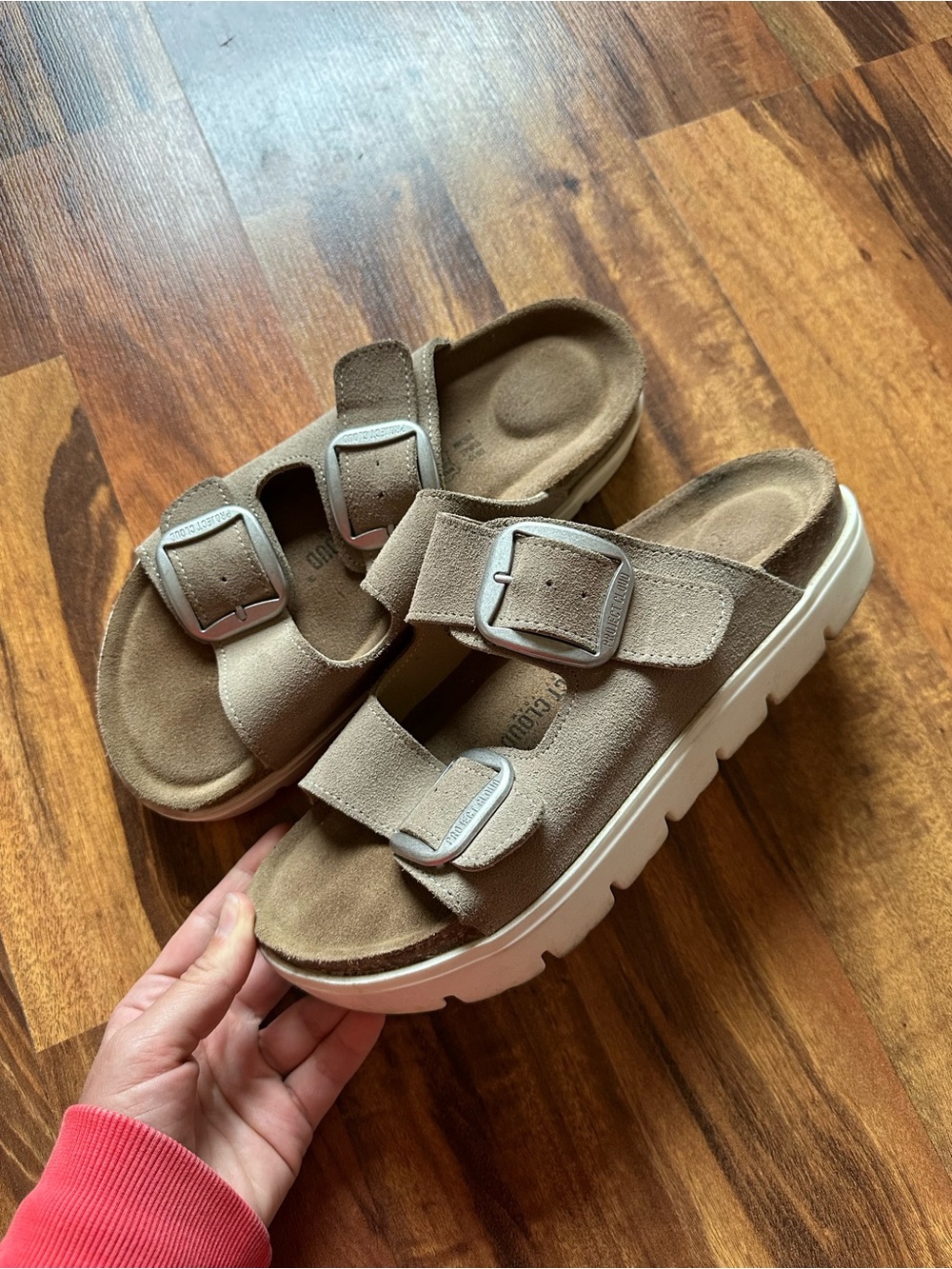 Project Cloud 100% Genuine Leather Womens Chunky Platform Sandals